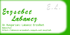 erzsebet labancz business card